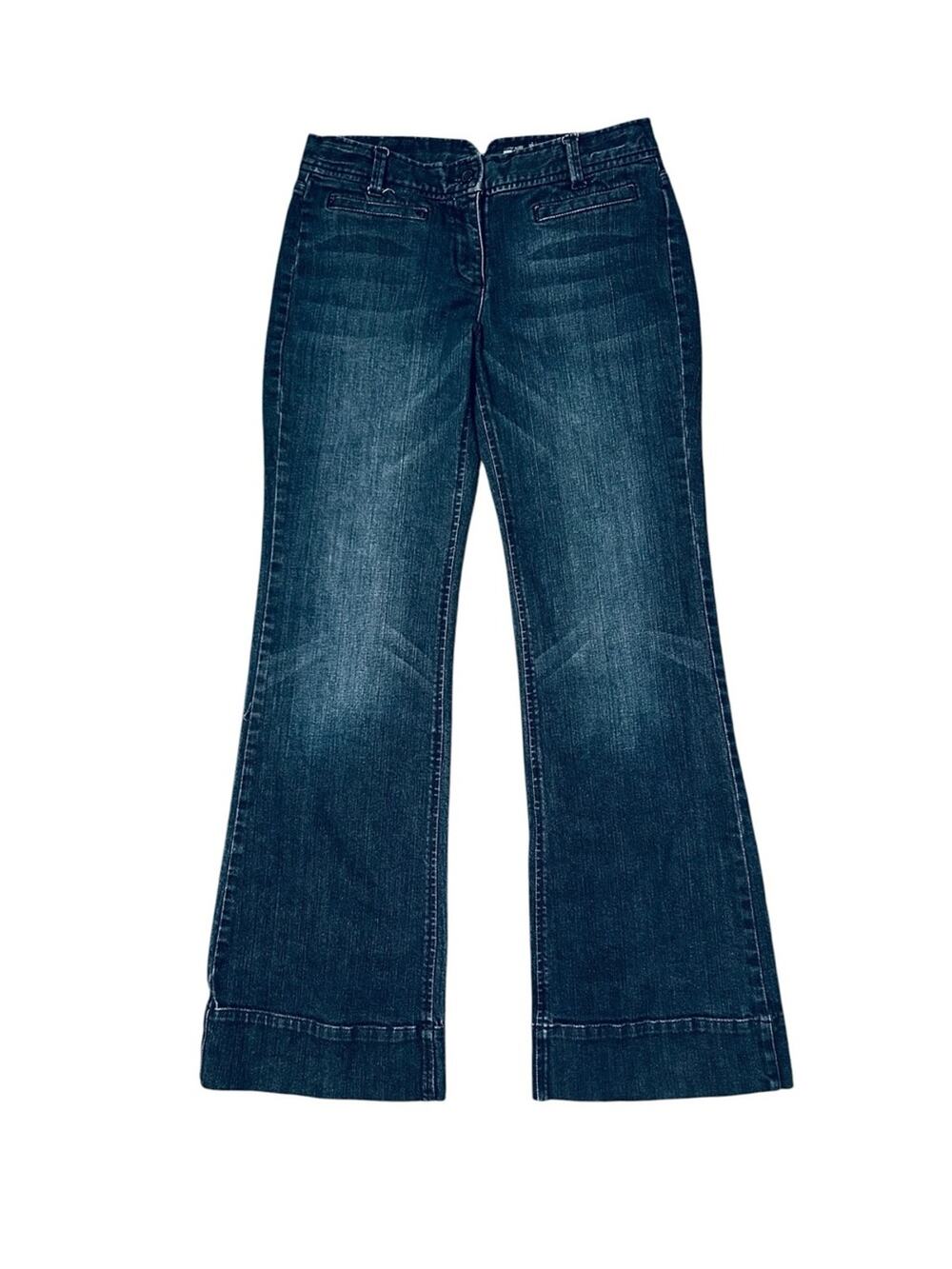 NY & Co Jeans Size 6 Low Rise Flare Leg Dark Wash Stretch